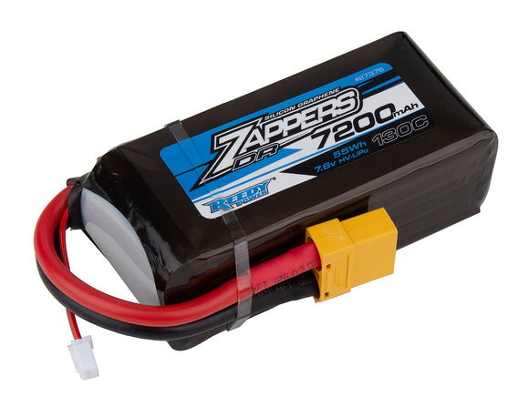 Zappers DR 7200mAh 130C 7.6V Shorty Battery, (soft) w/XT90 - Race Dawg RC