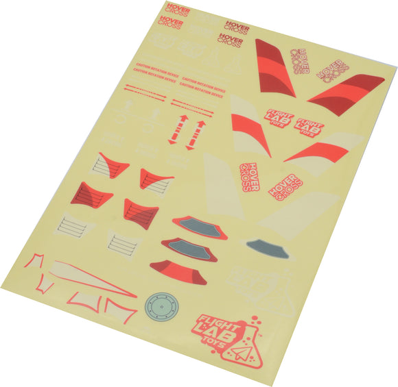 Decal Sheet, Red; HoverCross - Race Dawg RC