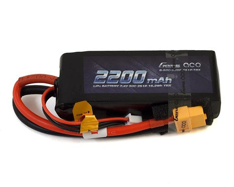 Gens Ace 2S 7.4v Soft case 50C 2200mAh LiPo Battery Pack w/XT60 Connector - Race Dawg RC
