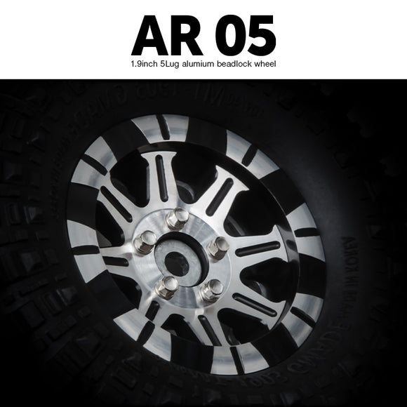 1.9 AR05 5 Lug Aluminum Beadlock wheels (2) - Race Dawg RC