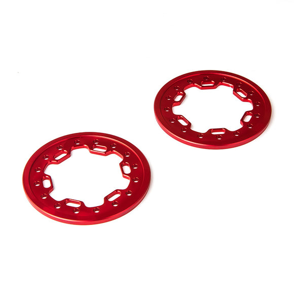 1.9 Aluminum Ring Beadlock Ring CL (Red) (2): GOM - Race Dawg RC