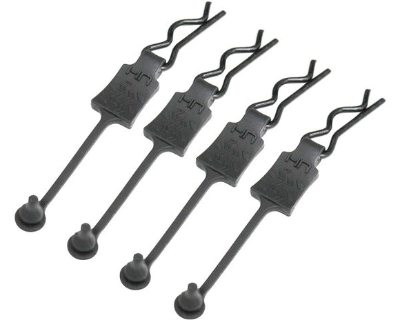 Body Clip Retainers, for 1/8 Scale, Black Chrome (4pcs) - Race Dawg RC