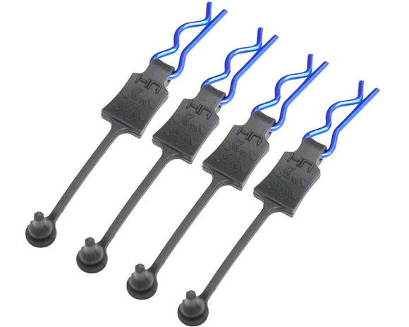 Body Clip Retainers, for 1/8th Scale, Blue (4pcs) - Race Dawg RC