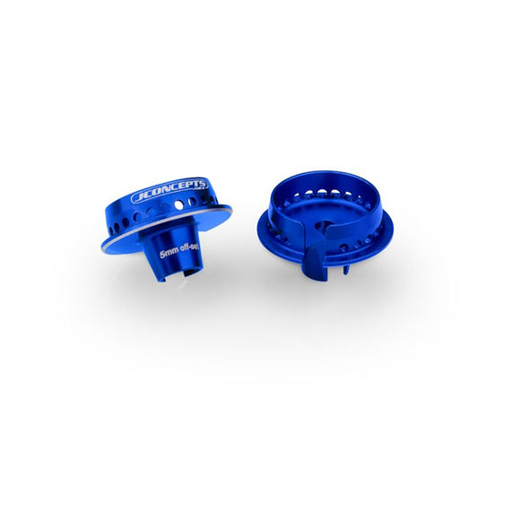 Fin, 13mm Spring Cup, 5mm Off-Set, Blue, Fits Team - Race Dawg RC
