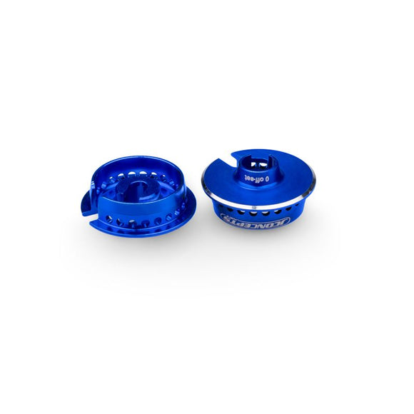 Fin, 13mm Spring Cup, 0mm Off-Set, Blue, Fits Team - Race Dawg RC