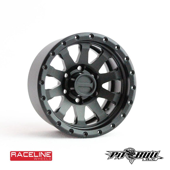 1.9 Raceline Clutch Aluminum Beadlock Wheels, Black, (4) - Race Dawg RC