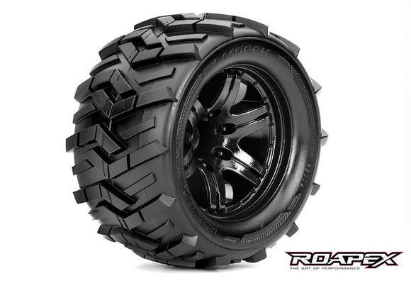 Morph 1/10 Monster Truck Tire Black Wheel with O Offset - Race Dawg RC