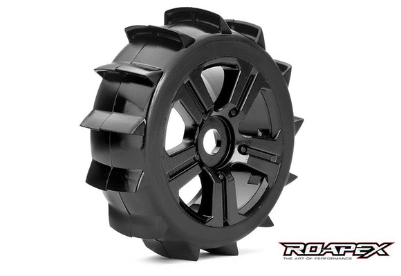 Paddle 1/8 Buggy Tire Black Wheel with 17mm Hex Mounted - Race Dawg RC