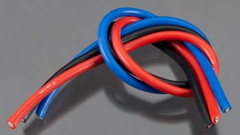 10 Gauge Super Flexible Wire - 1' ea. Black, Red, Blue - Race Dawg RC