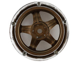 DS Racing Drift Element 5 Spoke Drift Wheels (Bronze & Chrome w/Gold Rivets) (2) (Adjustable Offset) w/12mm Hex - Race Dawg RC