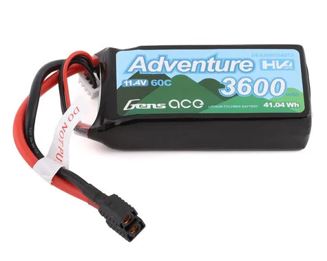 Gens Ace Adventure 3s LiHv Battery Pack 60C (11.4V/3600mAh) w/Universal Connector - Race Dawg RC