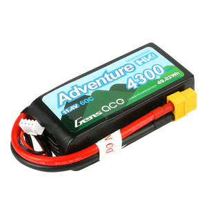Gens Ace Adventure High Voltage 4300mAh 3S1P 11.4V 60C Lipo Battery With XT60 Plug - Race Dawg RC