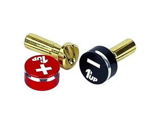 LowPro Bullet Plugs & Grips - 4mm - Black/Red - Race Dawg RC