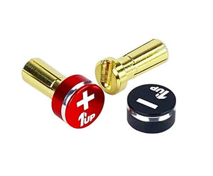 LowPro Bullet Plugs & Grips - 5mm - Black/Red - Race Dawg RC