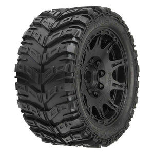 1/6 Masher X HP BELTED Fr/Rr 5.7" MT Tires Mounted 24mm Blk Raid (2) - Race Dawg RC