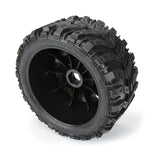 1/6 Masher X HP BELTED Fr/Rr 5.7" MT Tires Mounted 24mm Blk Raid (2) - Race Dawg RC
