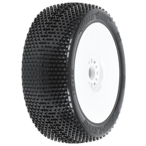 1/8 Hole Shot 2.0 S3 Front/Rear Buggy Tires Mounted 17mm White (2) PRO9041233 - Race Dawg RC