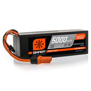 11.1V 5000mAh 3S 100C Smart Hardcase LiPo Battery: IC5 SPMX50003S100H5 - Race Dawg RC