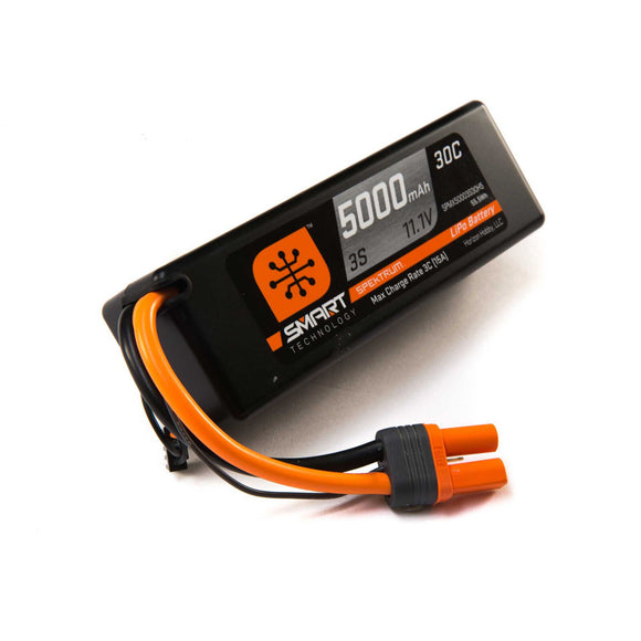 11.1V 5000mAh 3S 30C Smart Hardcase LiPo Battery: IC5 - SPMX50003S30H5 - Race Dawg RC
