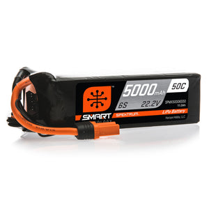 22.2V 5000mAh 6S 50C Smart LiPo Battery: IC5 SPMX50006S50 - Race Dawg RC