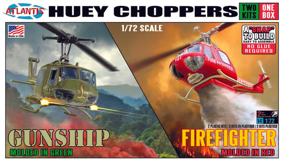 1/72 Snap Helicopter 2 Pack Huey Gunship/Firefighter - Race Dawg RC
