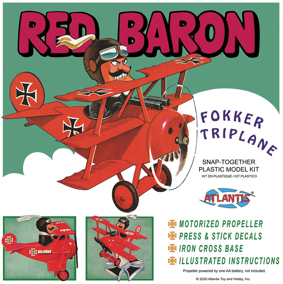 Red Baron Fokker Tri Plane Snap Plastic Model Kit - Race Dawg RC