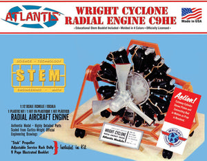 1/12 Wright Cyclone 9 Radial Engine STEM Plastic Model Kit - Race Dawg RC