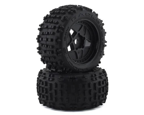 Arrma BLX 4x4 Backflip LP 4S 3.8 Pre-Mounted 1/8 Monster Truck Tires (Black) (2) - Race Dawg RC