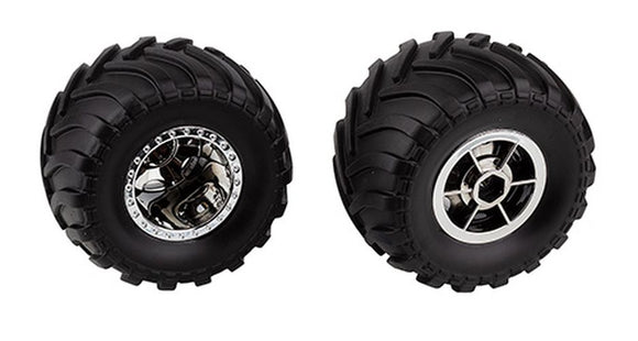 MT12 Wheels and Tires, Chrome - Race Dawg RC