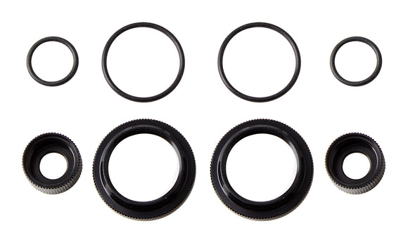 12mm Shock Collar and Seal Retainer Set, Black - Race Dawg RC
