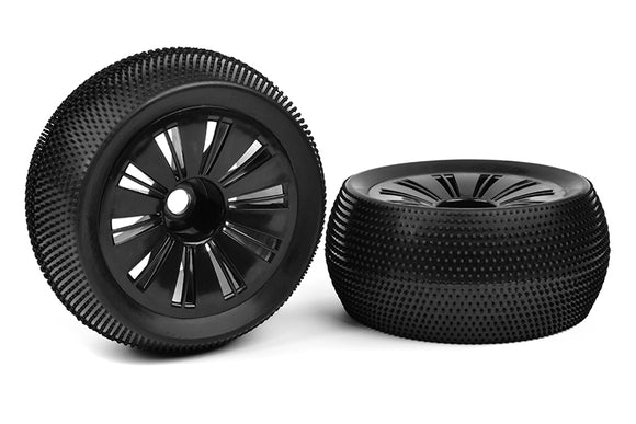 Off-Road 1/8 Monster Truggy Tires - Glued on Black Rims - Race Dawg RC