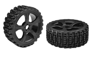 Off-Road 1/8 Buggy Tires Xprit Glued on Black Rims - Race Dawg RC