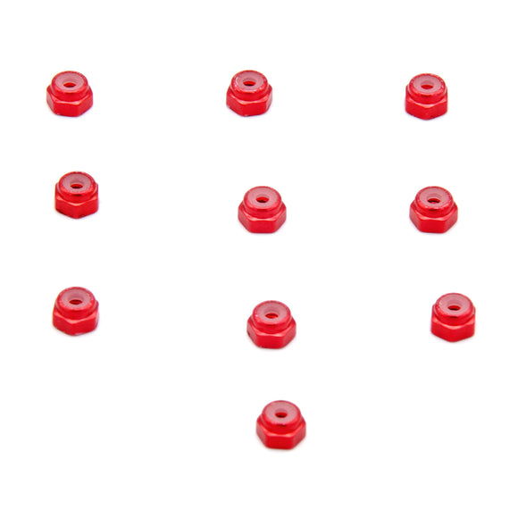 Aluminum Nylstop Nut - M2 - Red (10pcs) - Race Dawg RC