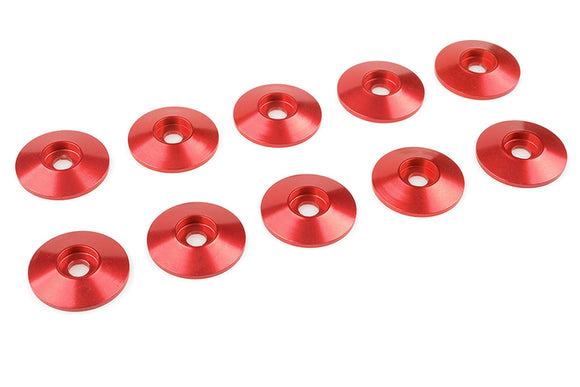 Red Aluminum Washer for M4 Flat Head Screws, OD=10mm, 10 - Race Dawg RC