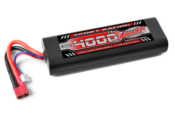 4000mAh 7.4v 2S 30C Hardcase LiPo Battery with Hardwired - Race Dawg RC