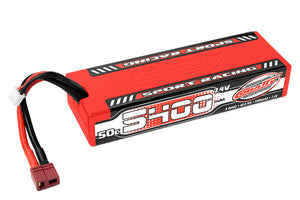 5400mAh 7.4v 2S 50C Hardcase Sport Racing LiPo Battery with - Race Dawg RC