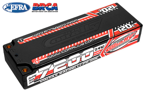Voltax 120C LiPo Battery 7200mAh 7.4V Stick 2S 4mm B - Race Dawg RC
