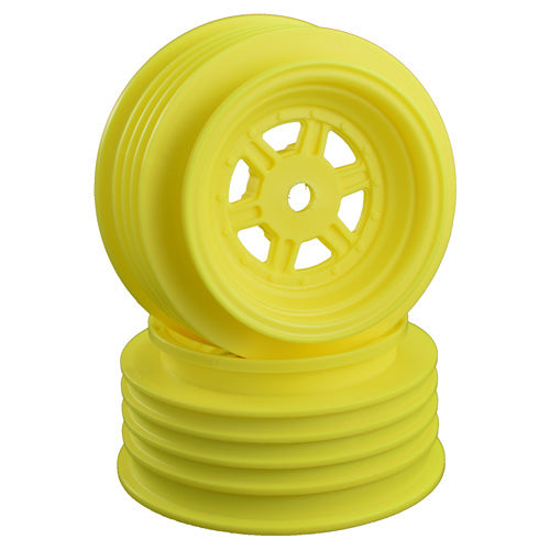 Gambler Front Wheels with 12mm Hex/ AE Offset/ Yellow - Race Dawg RC