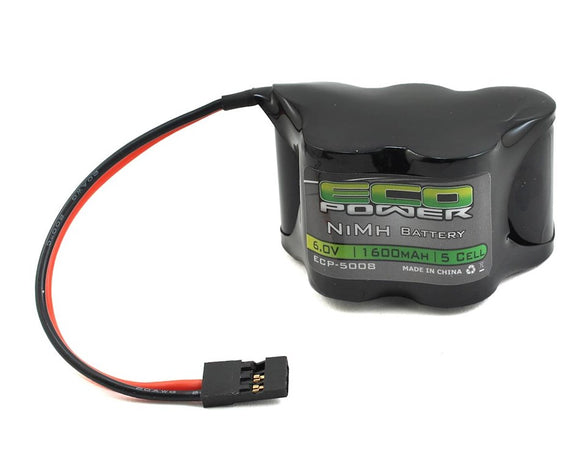 EcoPower 5-Cell NiMH 2/3A Hump Receiver Battery Pack (6.0V/1600mAh) - Race Dawg RC