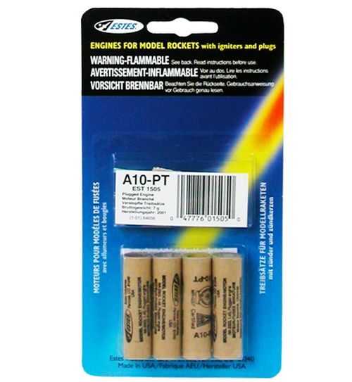 A10-PT Model Rocket Engines (4pk), for Blurzz Dragsters - Race Dawg RC