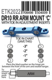 DR10 HD Rear Arm Mount (C) with 0¡, -1¡, -2¡,- 3¡ Inserts - Race Dawg RC