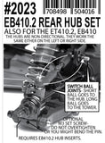 EB410.2 HD Rear Hub Set, 7075 - Race Dawg RC
