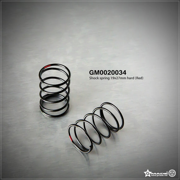 Shock Spring 19X27mm Hard Red (2) - Race Dawg RC
