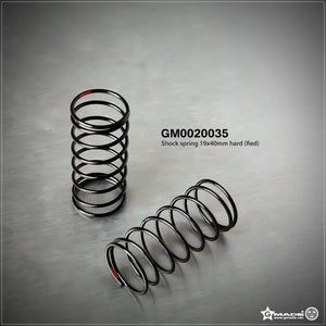 Shock Spring 19X40mm Hard Red (2) - Race Dawg RC