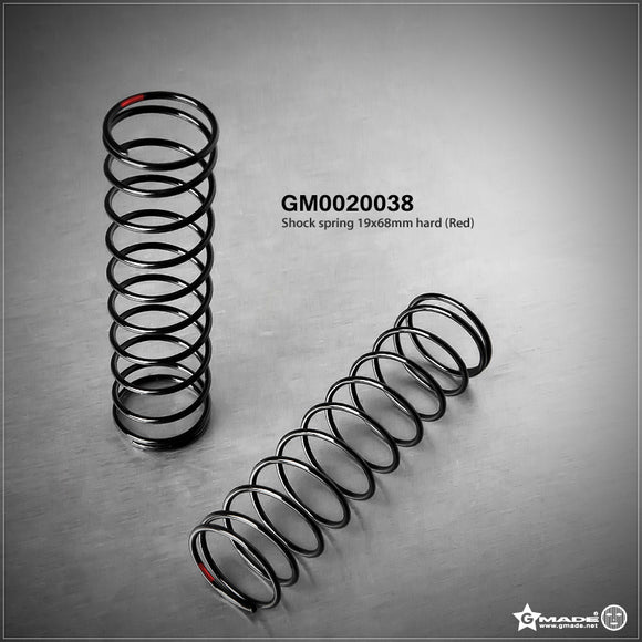 Shock Spring 19X68mm Hard Red (2) - Race Dawg RC