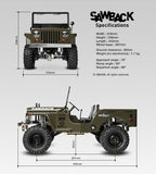 Sawback Crawler Kit, 1/10th Scale, 4WD w/Steel Frame - Race Dawg RC