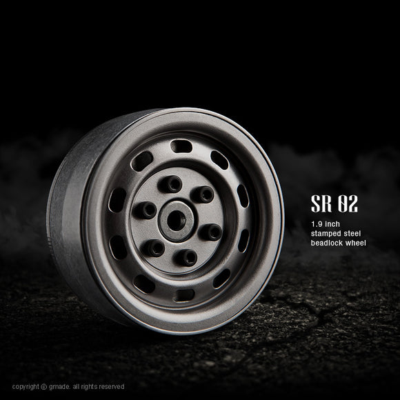 1.9 SR02 Beadlock Wheels (Uncoated Steel) (2) - Race Dawg RC