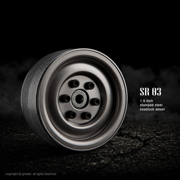 1.9 SR03 Beadlock Wheels (Uncoated Steel) (2) - Race Dawg RC