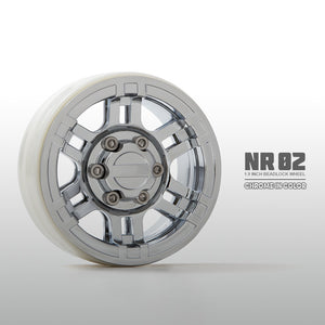 NR02 1.9" Beadlock Wheels, Chrome (2) - Race Dawg RC