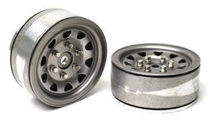 1.9 SR04 Beadlock Wheels (Uncoated Silver) (2) - Race Dawg RC